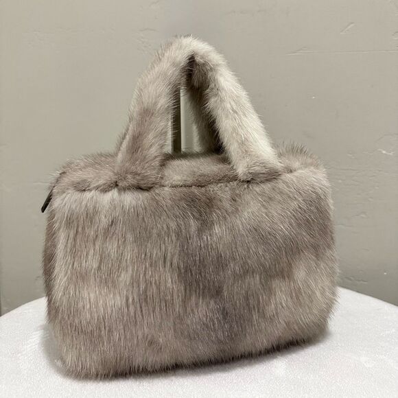 Premium Natural Mink Fur With Fur Handles Bag, Crossbody - Picture 7 of 14